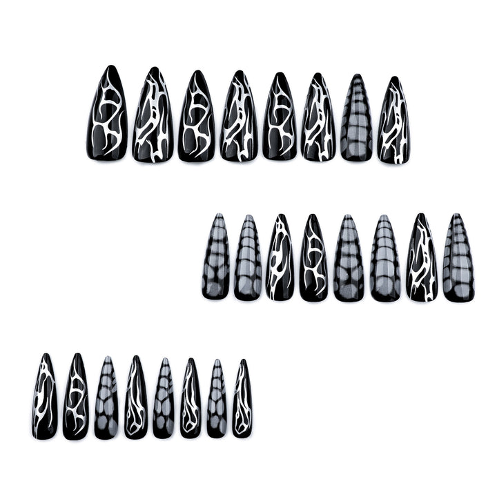 Artistic stiletto nails with modern structure design Bowlift