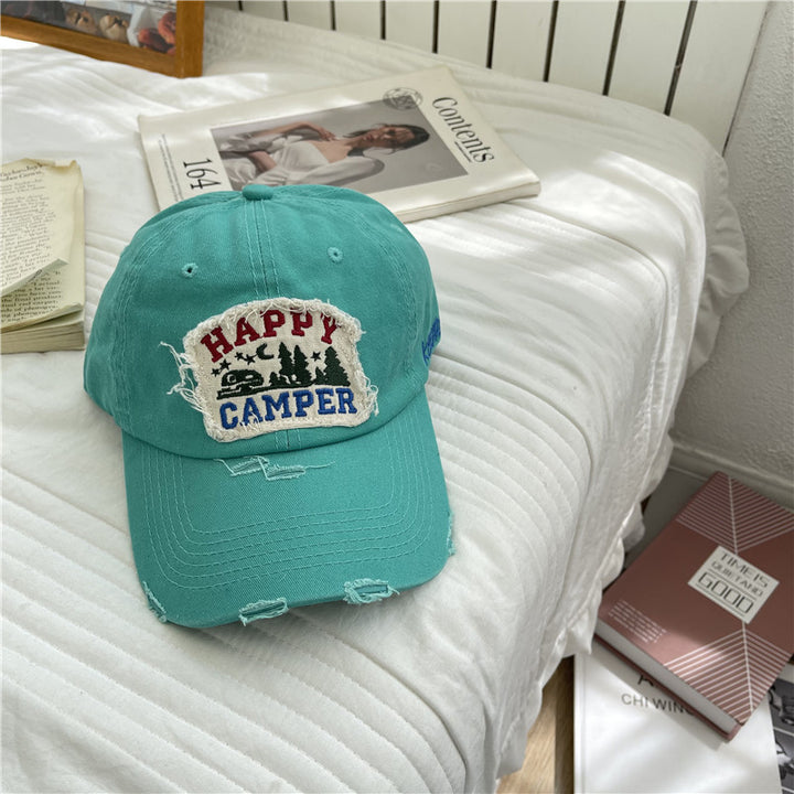 Men's Distressed Vintage-Inspired Baseball Cap Bowlift
