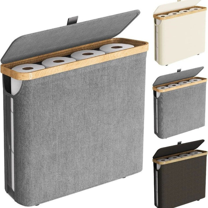 Elegant Laundry Container Made of High-Quality Textile with Bamboo Frame Bowlift