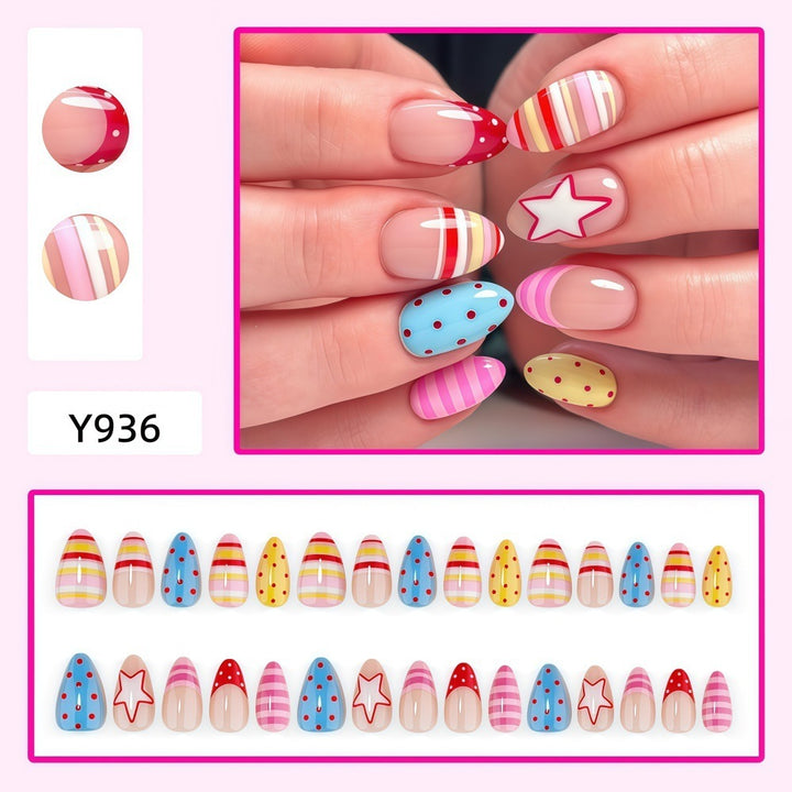 Creative Nail Art Set with Colorful Patterns Bowlift