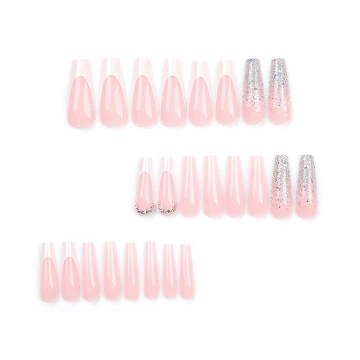 Artful Gel Nails with Glitter and Ombre Effect Bowlift