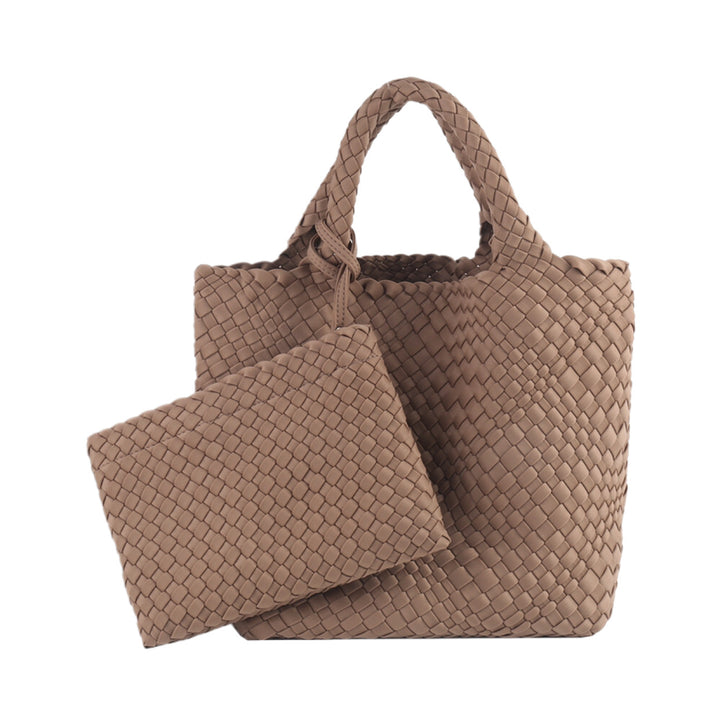 Braided Handbag with Removable Clutch Bowlift