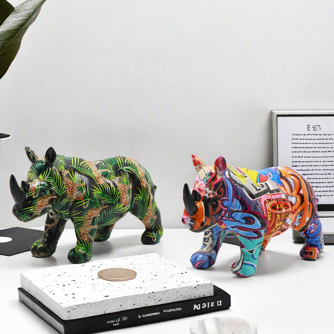 Artistic Rhino Figure Bowlift