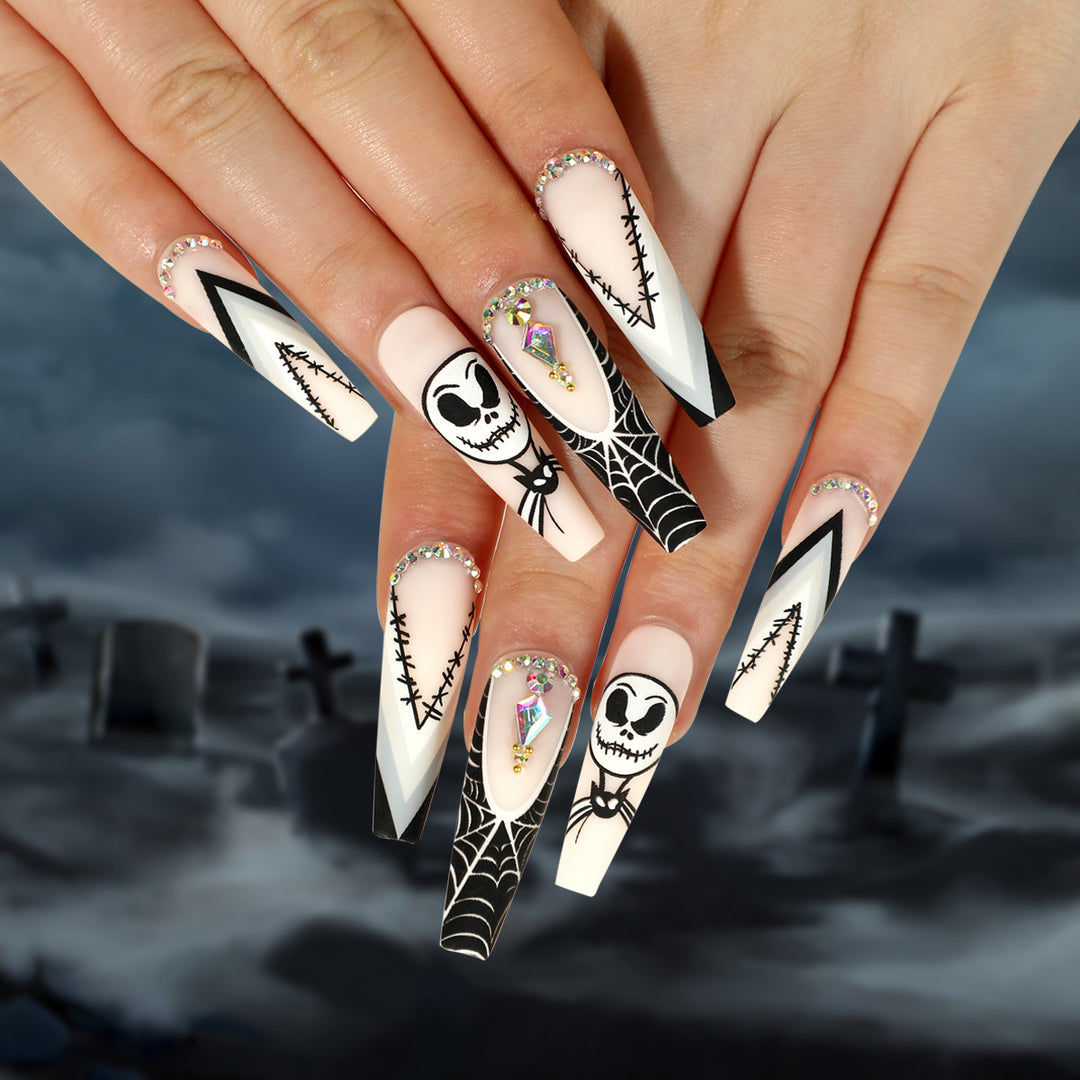 Artistic Nail Extensions in Halloween Design Bowlift