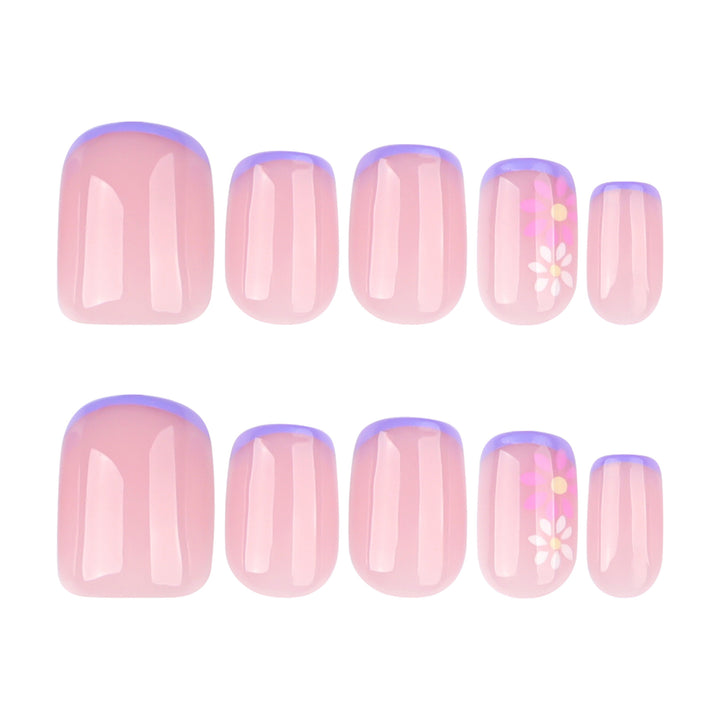 Floral Accent Press-On Nail Tips Bowlift