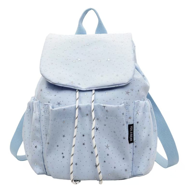 Starry Print Casual Backpack Bowlift