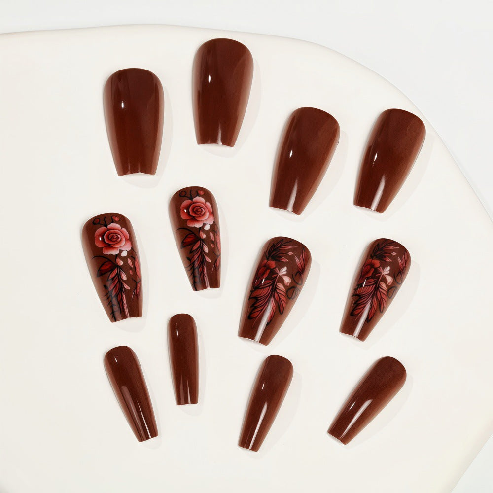 Artificial nails with floral accents Bowlift