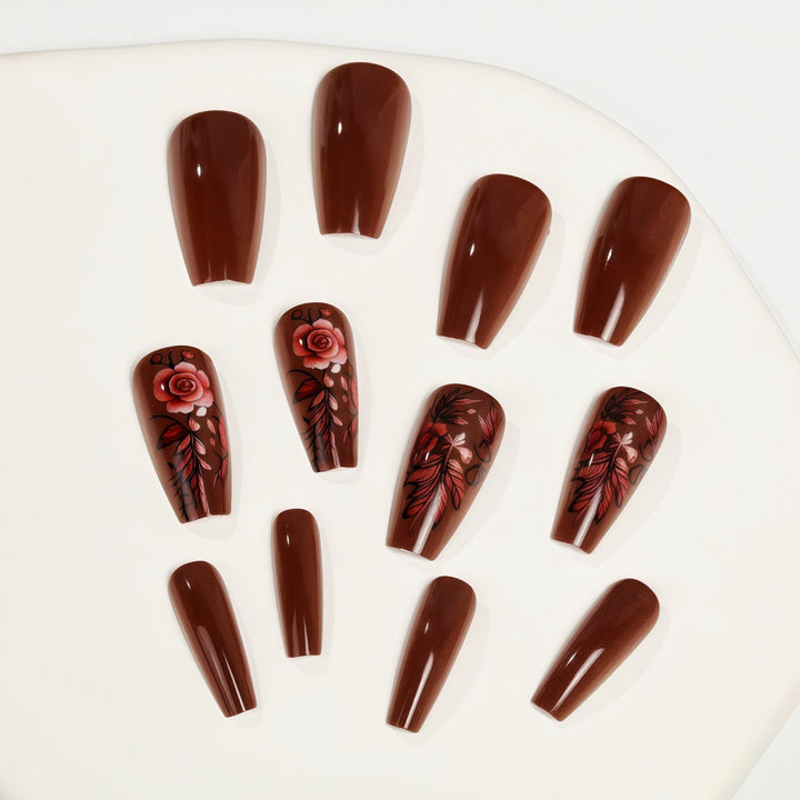 Artificial nails with floral accents Bowlift