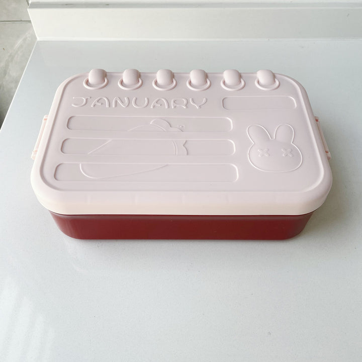 Multi-Compartment Cute Bunny-Themed Lunch Box with Utensils
