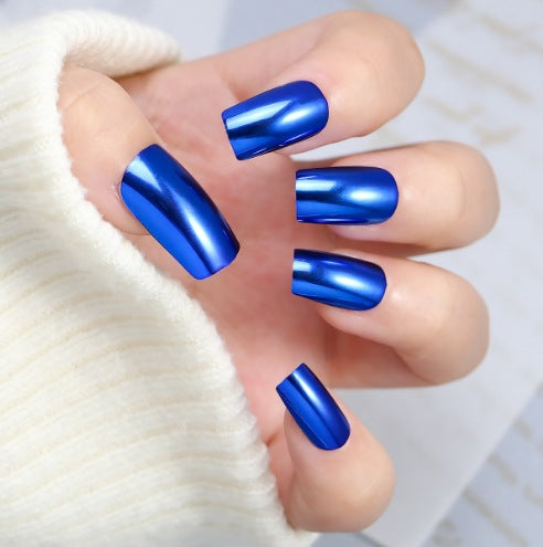 Glossy Metallic Press-On Nail Art Bowlift