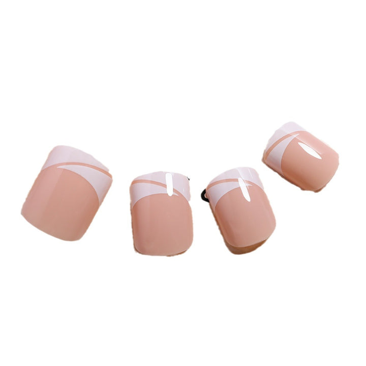 Elegant French Tip Press-On Nails Bowlift
