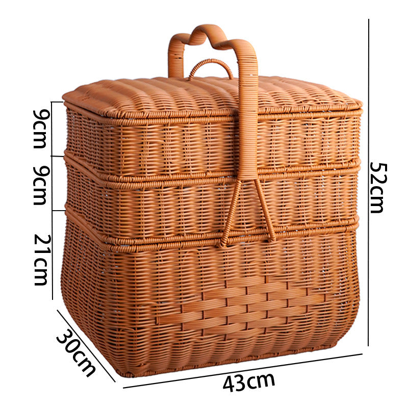 Multi-Tiered Woven Storage Basket Bowlift