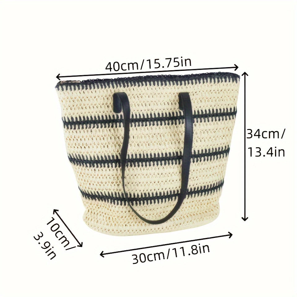 Spacious Beach Bag Made of Braided Natural Material Bowlift