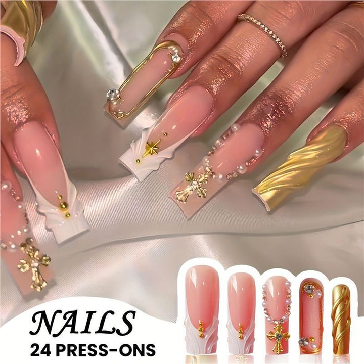 Decorative 3D Press-On Nail Set Bowlift