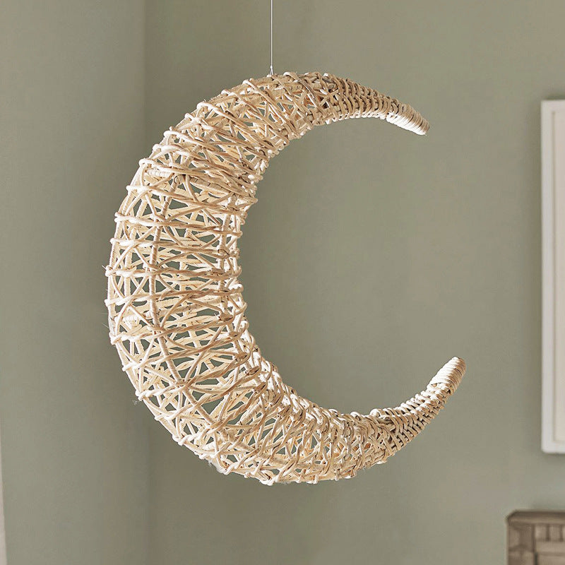 Stylish pendant light made of woven material Bowlift