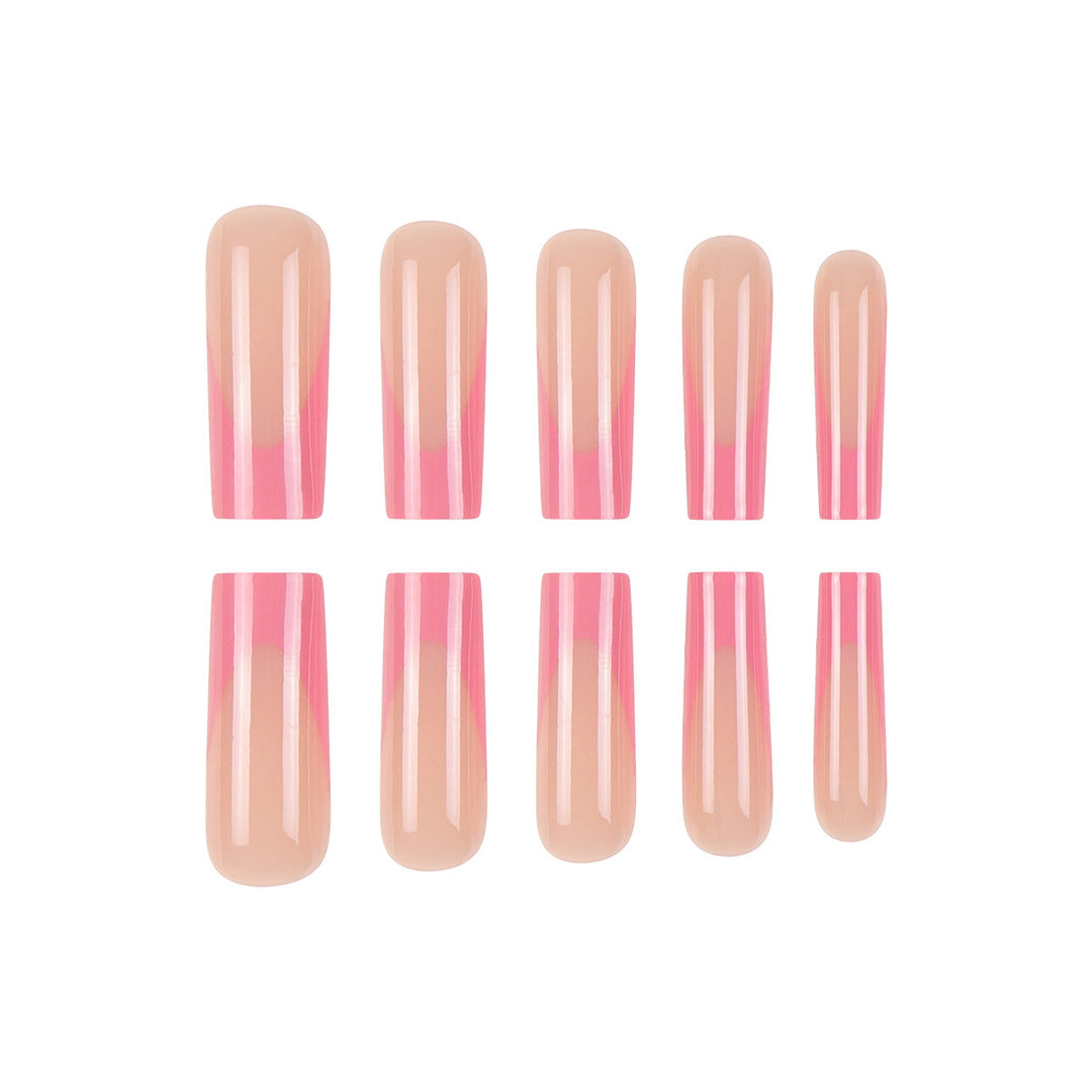 High-Gloss Long Press-On Nail Extensions Bowlift
