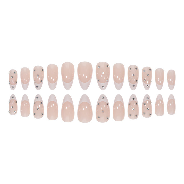 Elegant Stiletto Nail Extensions with Rhinestone Accents Bowlift