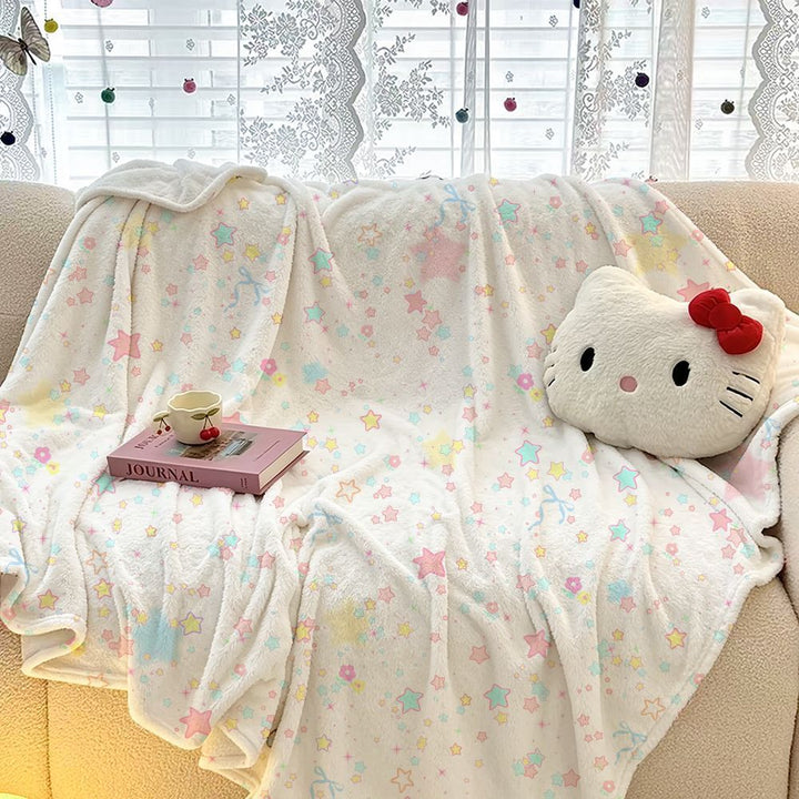 Cozy Star Patterned Plush Throw Blanket