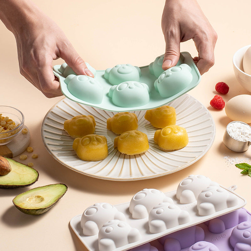 Silicone Ice Cube Mold with Cute Bear Head Design Bowlift