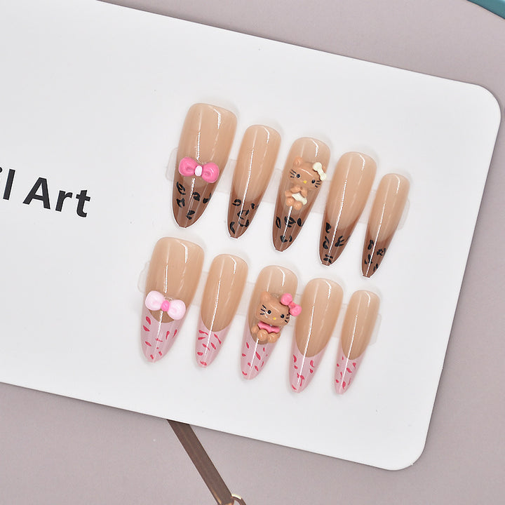 Decorative Animal-Themed Press-On Nail Extensions Bowlift