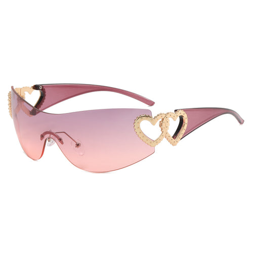 Ladies Fashion Sunglasses with Heart Applications Bowlift