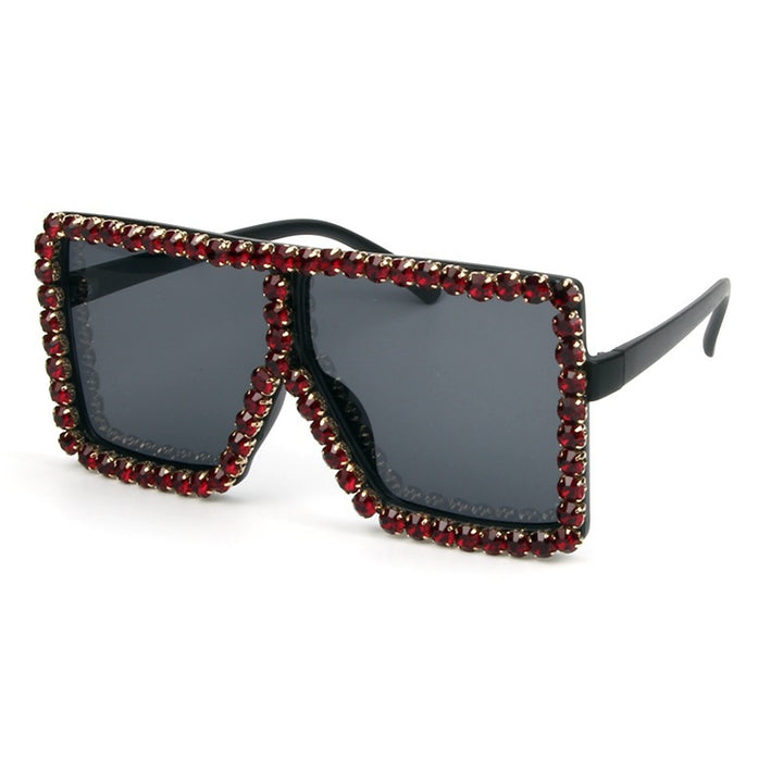 Women's oversized sunglasses with sparkly crystal frame Bowlift