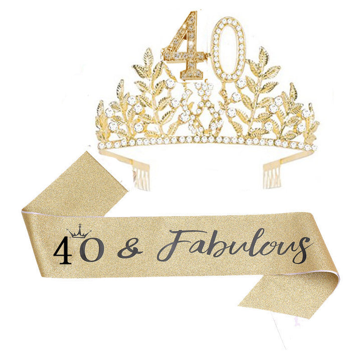 Women's Glamorous Birthday Crown with Shining Rhinestones Bowlift