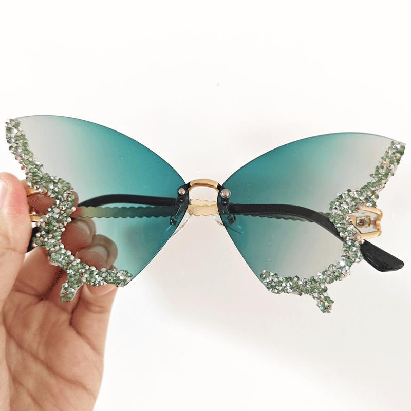 Women's extravagant sunglasses with sparkling butterfly design Bowlift