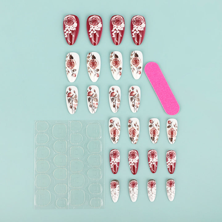 Nail art in elegant rose design Bowlift
