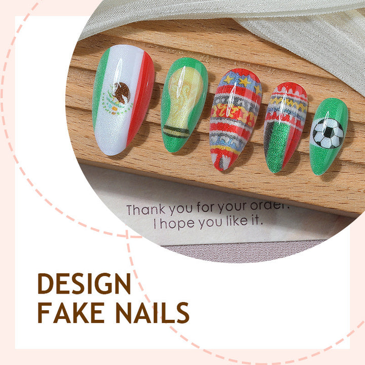 Artificial nail set with festive designs and unique motifs Bowlift