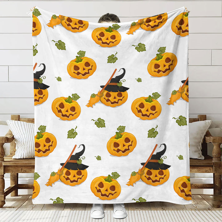 Fun-Themed Halloween Plush Throw Blanket