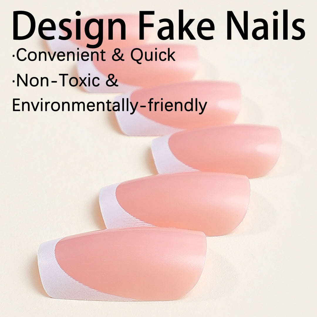 Artificial nail set with high-quality French tips Bowlift