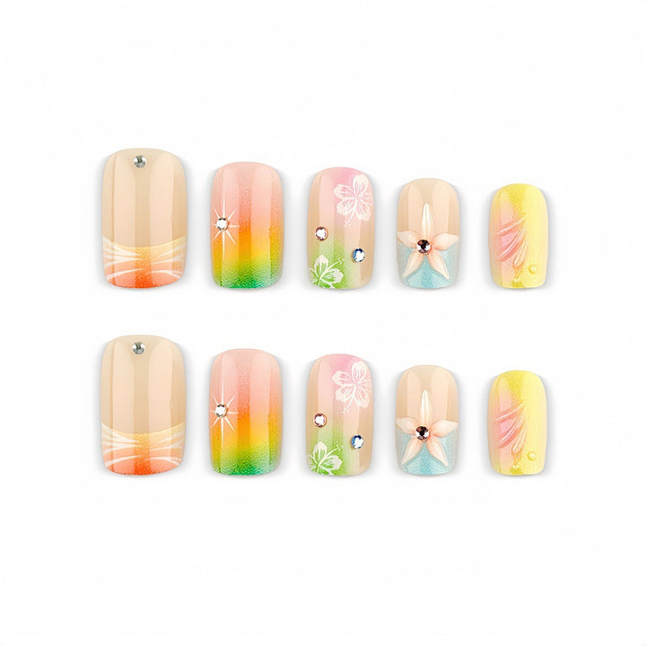 Artful Nail Tips with Floral Accents Bowlift