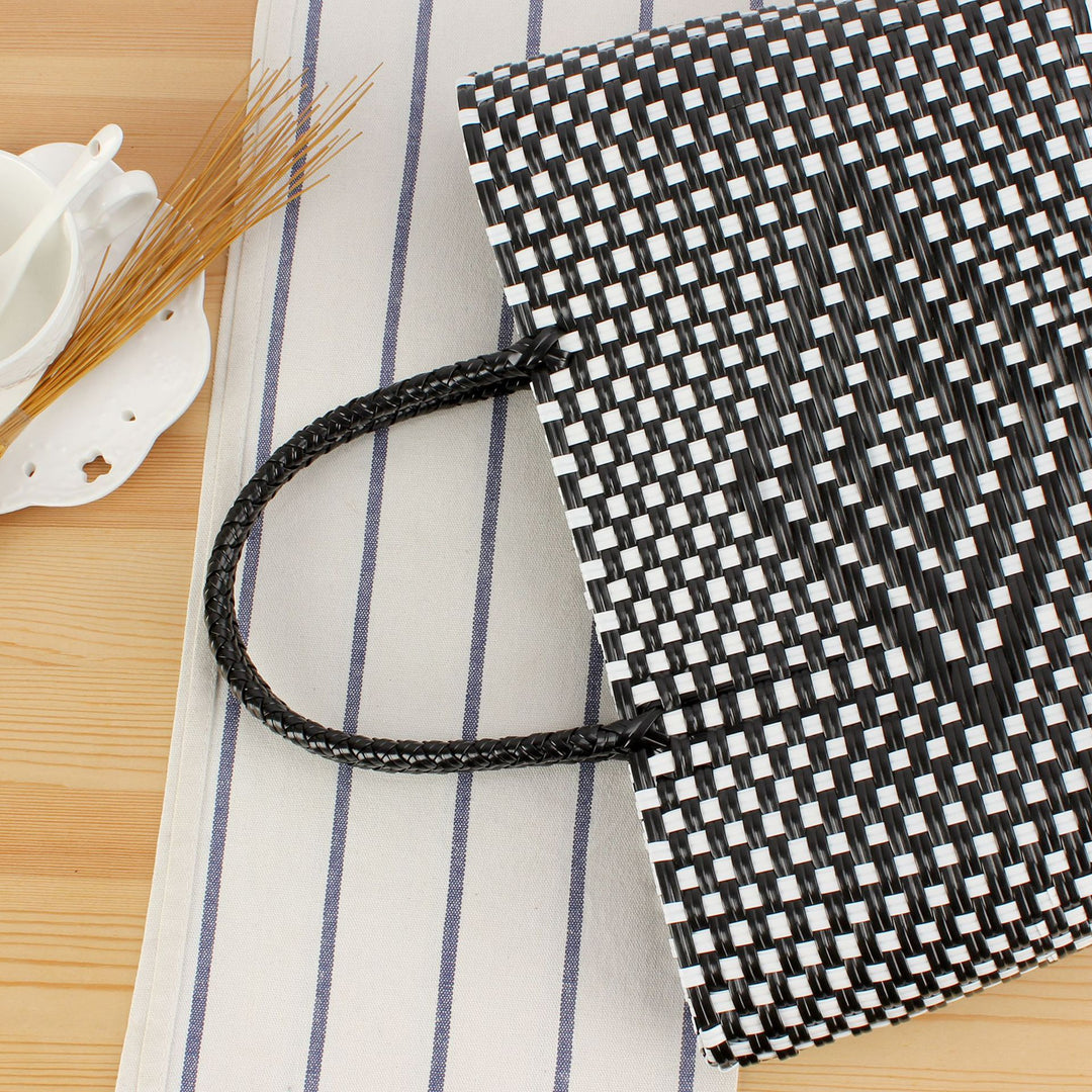 Braided Tote Bag Made of Robust Material with Structured Design Bowlift