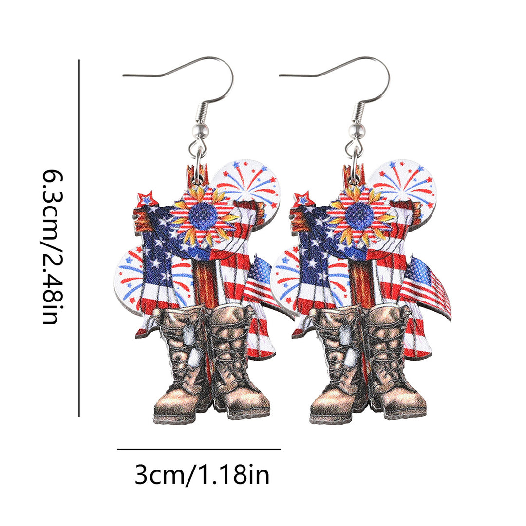 Ladies leather boot charm earrings made of lightweight wood with fish hook closure Bowlift