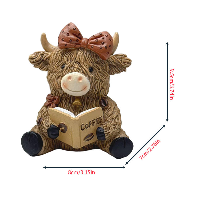 Decorative Highland Cattle Coffee Figure Bowlift