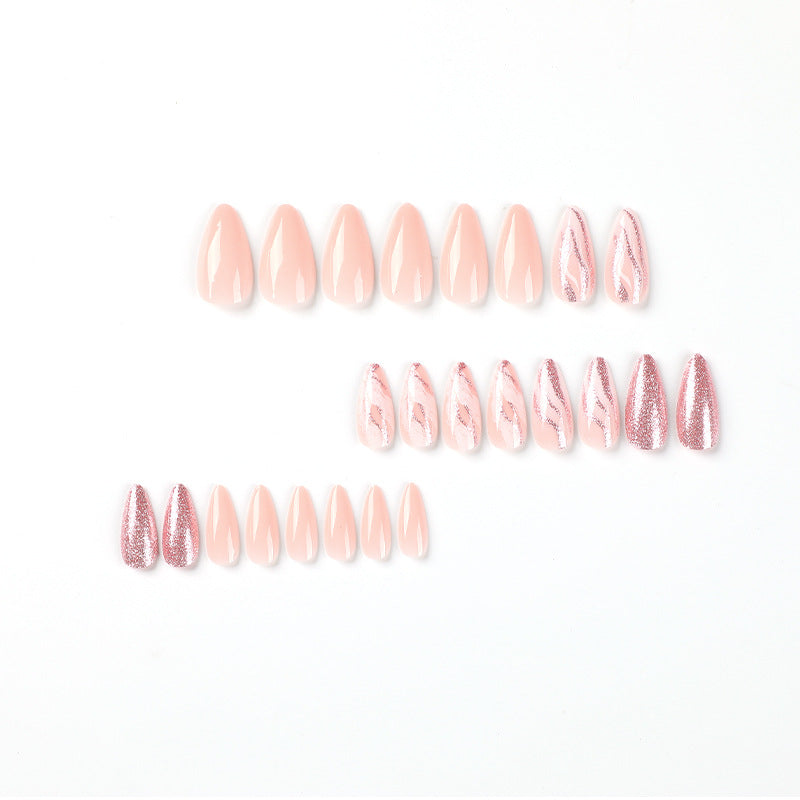 Artful Nail Extensions with Glitter and Marble Design Bowlift