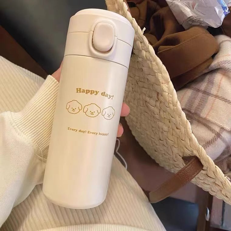 Ladies' insulated bottle with secure pressure cap and cute animal design Bowlift