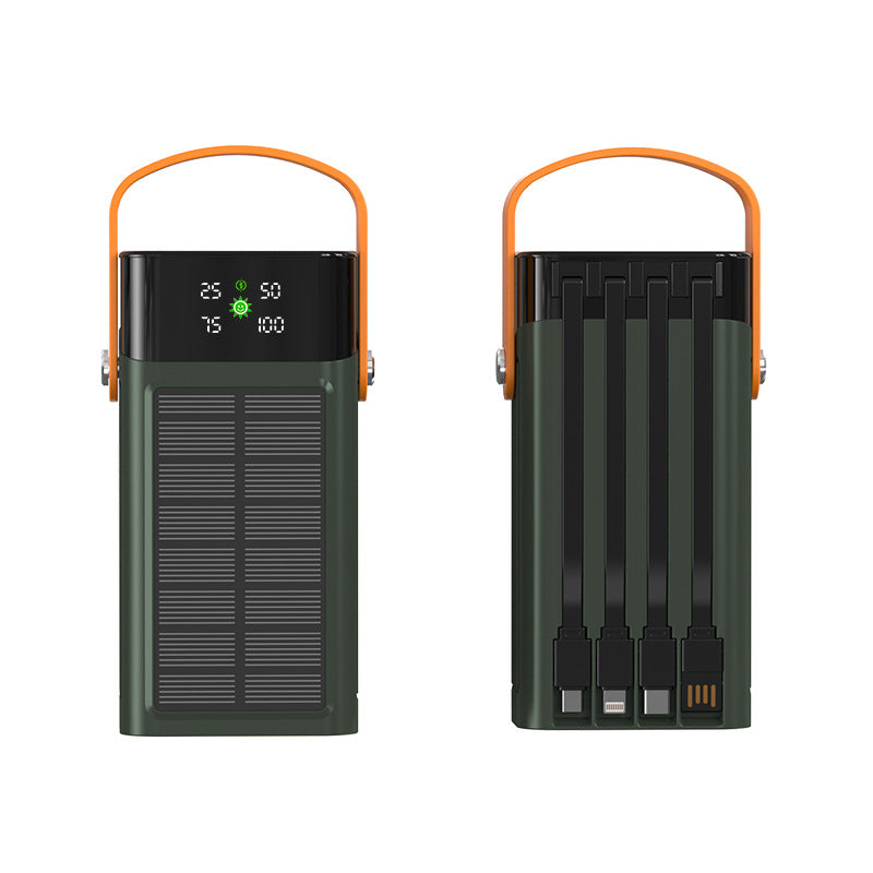 Portable solar power bank with integrated charging station and LED display Bowlift