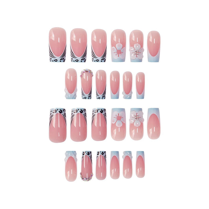 Decorative Floral Press-On Nail Art Set Bowlift