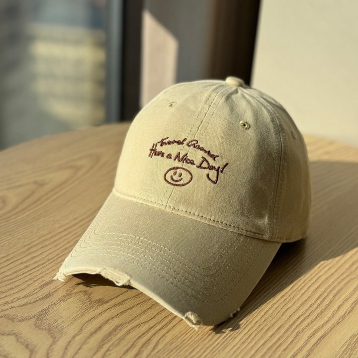 Women's Distressed Cotton Baseball Cap Bowlift 1784270914