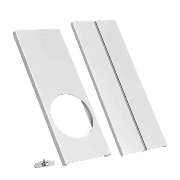 Unisex One Size Portable Air Conditioner Window Ventilation Plate Adapter with Circular Exhaust Cutout and Adjustable Slide Panel Bowlift