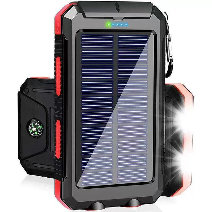 Solar-powered power bank with impact-resistant design and integrated carabiner Bowlift