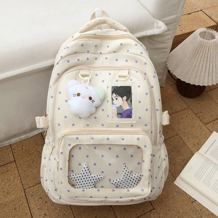 Cute Polka Dot Themed Stylish Backpack