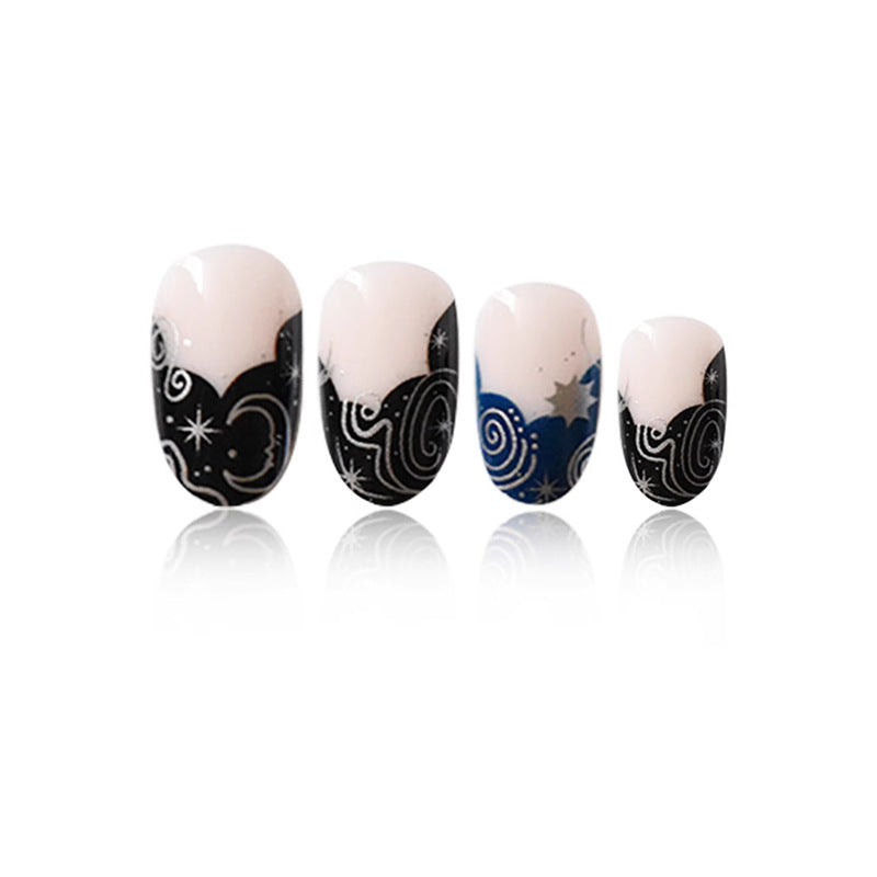 Artistic Galaxy-Themed Press-On Nails Bowlift