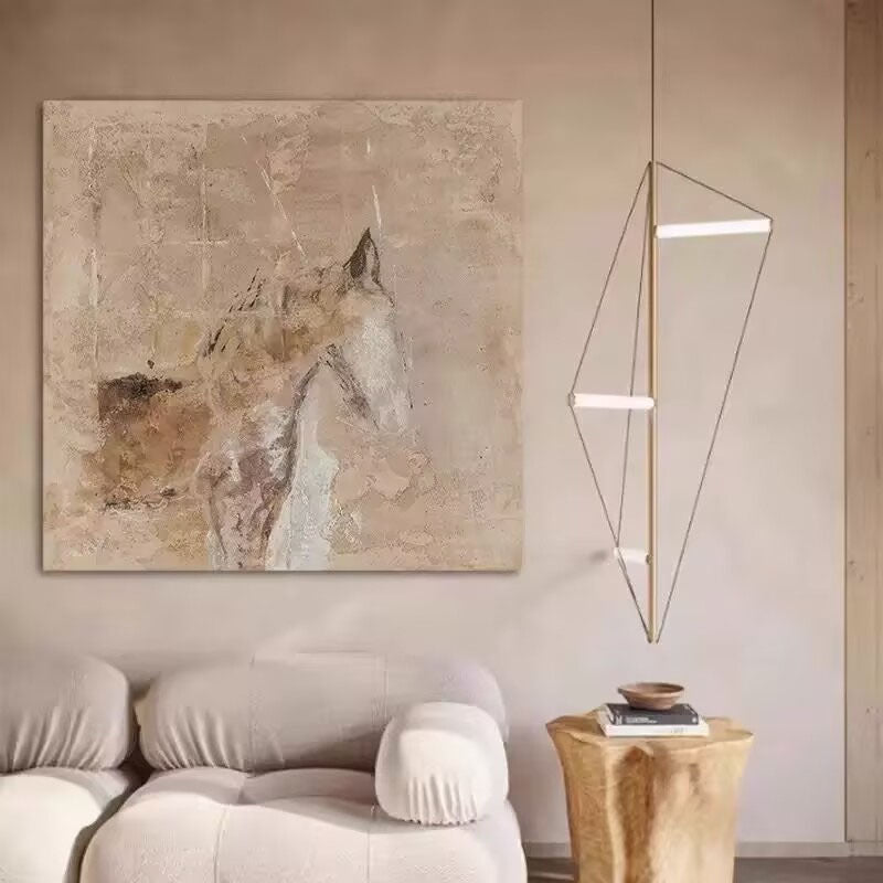 Horse-Themed Abstract Canvas Artwork
