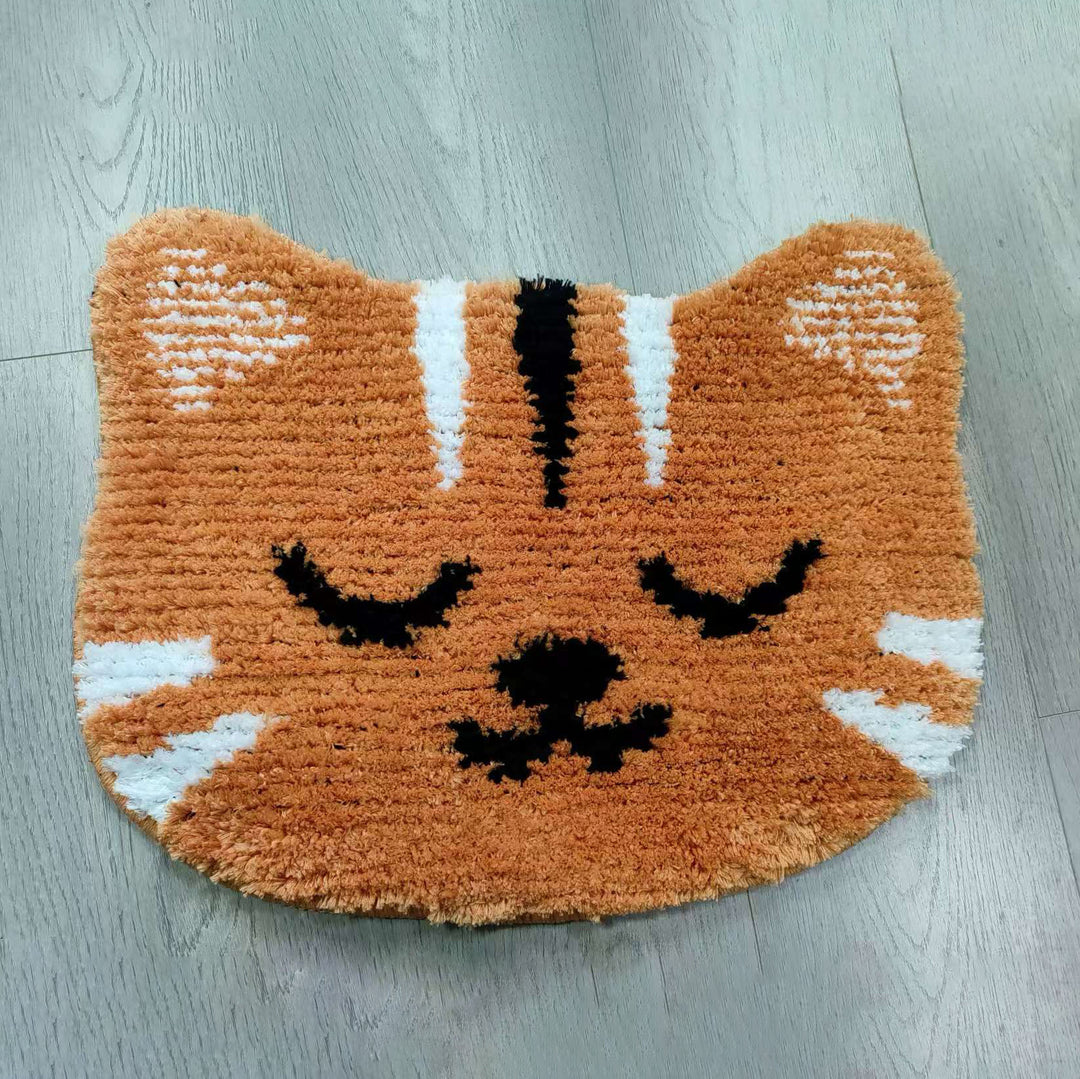 Cute Cat-Shaped Plush Bath Mat