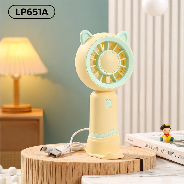 Women's portable USB handheld fan with cute cat design Bowlift