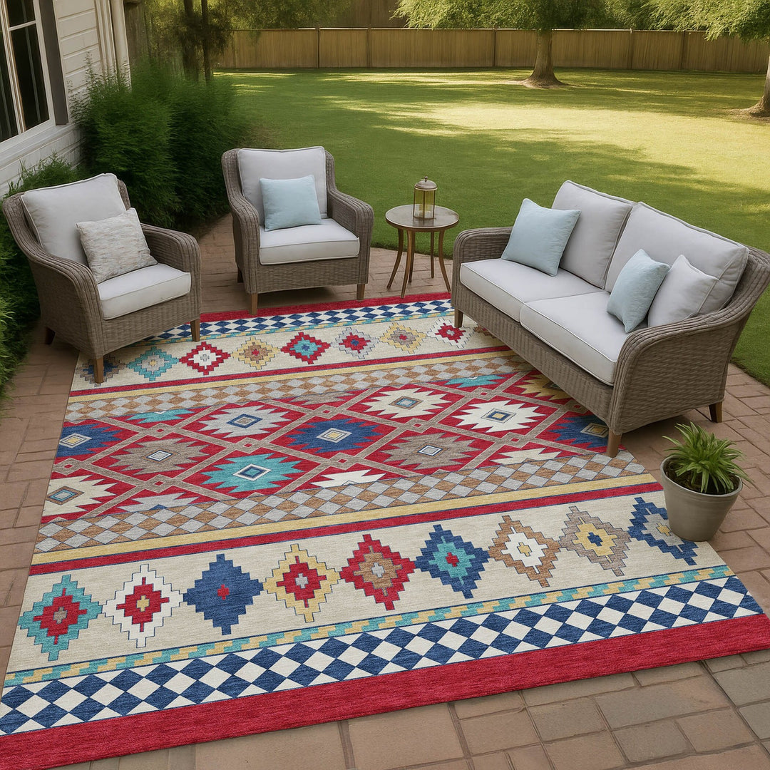 Geometric Pattern Outdoor Area Rug