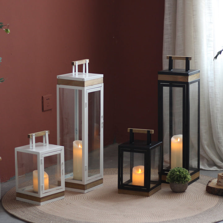 Decorative Lantern with Wooden Handle Bowlift